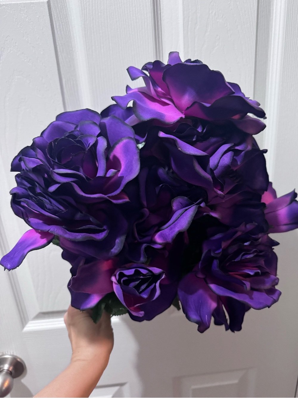 Bundle of purple silk flowers